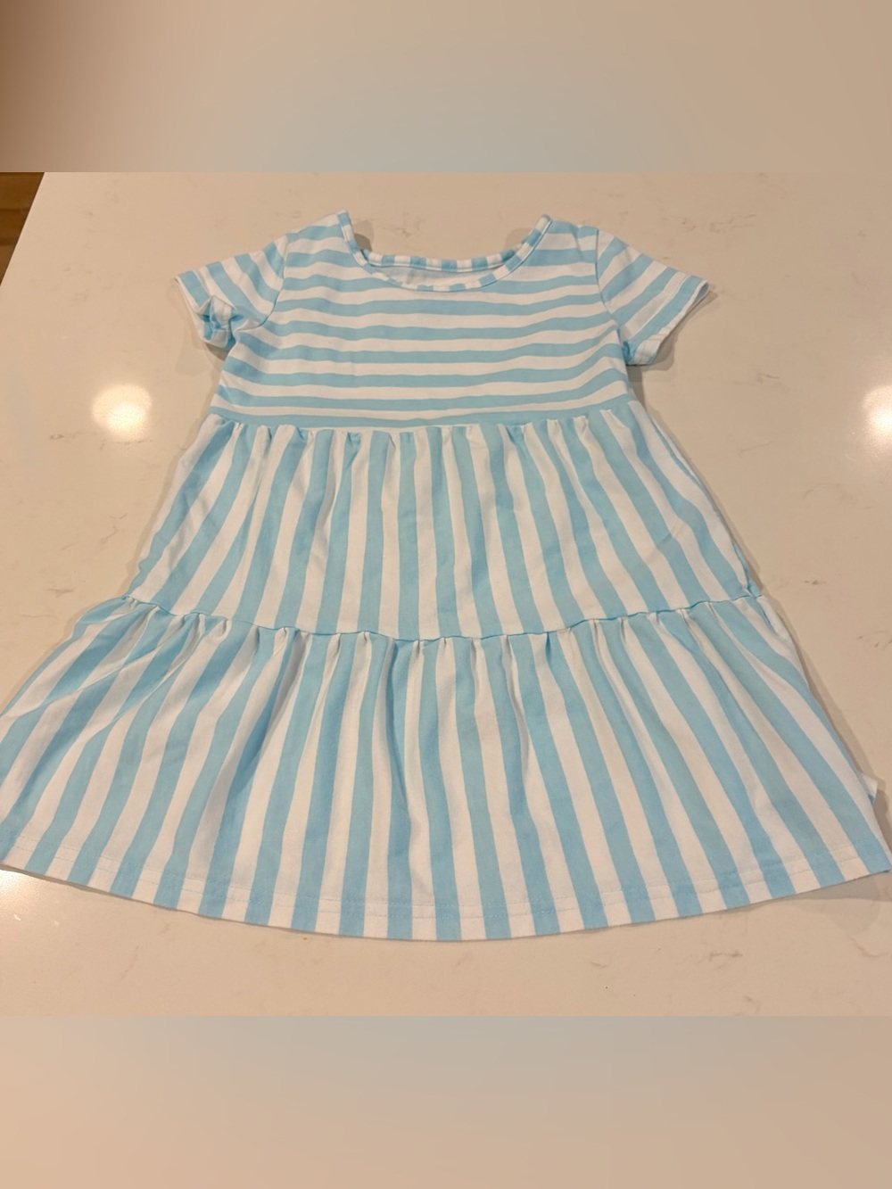 Children’s Place Blue and White Striped Girls Dress - Size S (5/6) - Picture 1 of 2